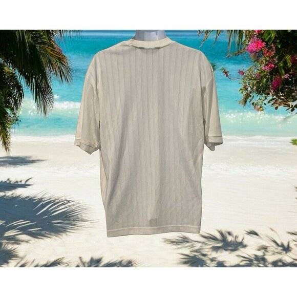 Carlo Pacini Mens Crew Neck Pullover Shirt Size M Ivory Short Sleeve - Picture 6 of 9